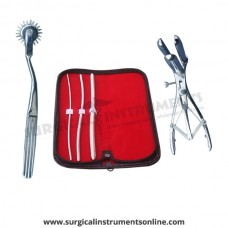 Hegar uterine dilator 3 pieces set,3-4, 5-6, 9-10,wartenberg pinwheel, mathieu speculum